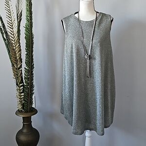 Want and Need Sparkly Silver Tent Dress/Tunic NWT
